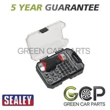 Image of Sealey Premier Fine Tooth Stubby Ratchet Screwdriver Socket & Bit Set 24pc