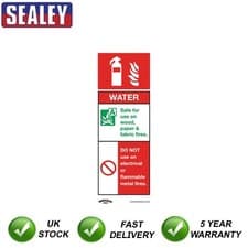 Image of Sealey Worksafe� Water Fire Extinguisher Safety Sign Rigid Plastic Pack of 10