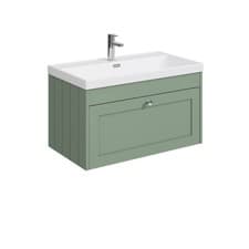 Image of Balterley Wall Hung 1 Drawer Unit with Thin Edge Basin 1 Tap Hole - Size/Colour