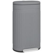 Image of HOMCOM 30L Pedal Bin, Metal Kitchen Bin with Soft-close Lid, Grey