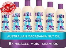 Image of Aussie Miracle Moist Shampoo 300Ml 6 Pack Hydrating Moisturising Hair Care