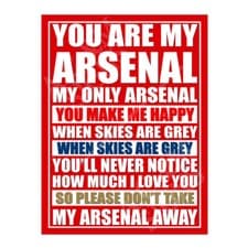 Image of Metal Sign Plaque Poster Arsenal Song Man Cave Home Bar Garage Shed Gift 7057