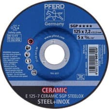 Image of PFERD 62212300 Ceramic SGP Grinding Disc 125mm Steel/Stainless Steel