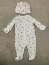 Image of Baby Ralph Lauren Sleepsuit Babygrow And Hat Set BNWOT Size 3M RRP £85