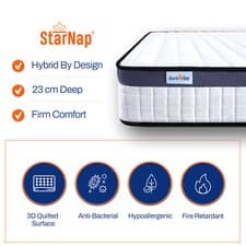 Image of StarNap Hybrid 23cm Firm Mattress | Pocket Spring | Memory Foam | Breathable