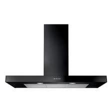 Image of Rangemaster 100cm Slimline Chimney Cooker Hood - Black UHDF100BL