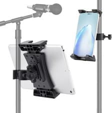 Image of Microphone Stand Tablet Holder, Portable Ipad Mic Stand Mount, Universal Tablet