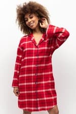 Image of Cyberjammies 9884 Noel Super Cosy Red Check Long Sleeve Nightshirt