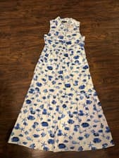 Image of Rachel Zoe Dress Womens Fish Starfish Print Sleeveless Maxi Summer Beach Sz:XS