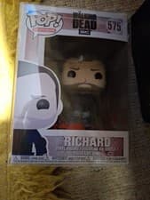Image of Funko Pop Television The Walking Dead Richard 575 BNIB Protector Blood Splatter