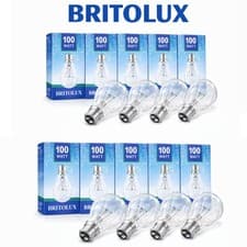 Image of 10X 100 Watt Warm/Cool/ Halogen Bulb Globe Standard Bayonet Light B22 Bulbs GLS