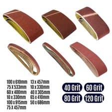 Image of Sanding Belts Power File Belt Sander All Sizes Grits Coarse Fine Aluminium Oxide