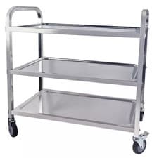 Image of Kitchen Trolley Cart Stainless Steel 3 Tier Salon Serving Storage Rack w/ Wheels