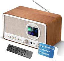 Image of DAB/DAB+ FM Digital Radio Bluetooth Retro Alarm Clock USB AUX
