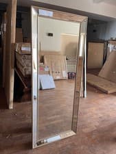 Image of Full Length Beaded Champagne Wall Mirror 147cm x 60cm – End of Line Clearance