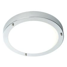 Image of SAXBY Bathroom Flush Ceiling Light Chrome Frosted Glass E27 40W IP44