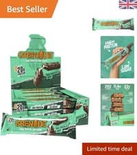 Image of Grenade Carb Killa Dark Chocolate Mint Bar - 12 x 60g, Low Sugar & High Protein
