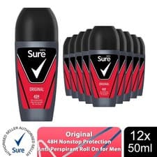 Image of Sure Men Original Antiperspirant Roll On 48H Sweat & Odour Protection, 12x50ml
