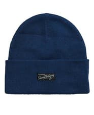 Image of Superdry Mens Vintage Classic Knitted Beanie Marine Blue