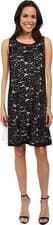 Image of Adrianna Papell Mod Lace Insert Trapeze Dress Black/Ivory Size 12
