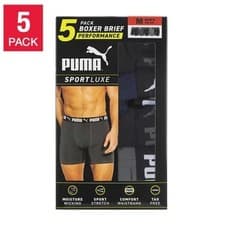 Image of PUMA Men's Microfiber SportLuxe Boxer Brief, 5 pack, Size M