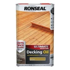 Image of Ronseal Ultimate Protection Decking Oil Garden Waterproof Protector 5L Natural