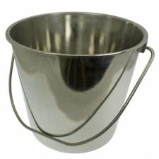 Image of 12 Litre Large Heavy Duty Stainless Steel Pail Bucket Double Welded 12L + Handle
