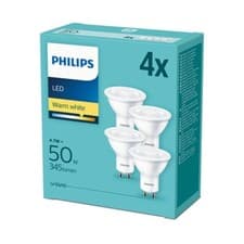 Image of Philips 4.7W GU10 LED Spotlight Warm White 2700K Non-Dim 4 Pack Energy Saving