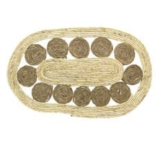 Image of 80cm Oval Bohemian Rug Braided Area Rug | Oval Entrance Woven Scatter Rug