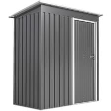 Image of Outsunny 5 x 3ft Garden Storage Shed Sliding Door Sloped Roof Tool, Grey