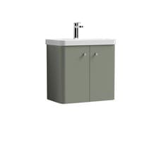 Image of Wall Hung 2 Door Vanity Unit with Ceramic Sink Balterley, Choose Size & Colour