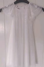 Image of Monsoon Girls Dress White Chiffon With Embroidery Detail Age 2-3