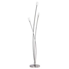 Image of Litecraft Macti Floor Lamp 3 Arm Base With Cut Glass Shades - Satin Nickel
