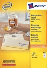 Image of Avery labels 3652 Multifunctional labels 21 labels/sht, 100 shts/box 2100 total