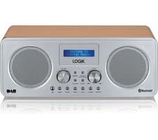 Image of Logik L75DAB20 Portable DAB+/FM Bluetooth Radio - Silver & Wood