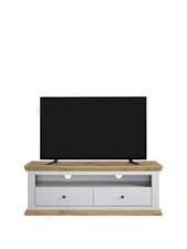 Image of Burford Wide TV Unit Fits Up to 60 Inch TV with Grey and Oak Finish Living Room