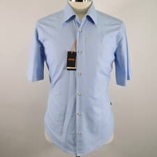 Image of Men's Hugo Boss Sky Blue Cotton Oxford Short Sleeved Shirt RRP £80