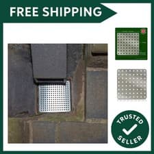 Image of Square Drain Guard/Swirl Cover - 4 Inch up to 9 Inch Stainless Steel - Keep D...