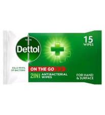 Image of Dettol 2in1 Anti-Bacterial Wipes 15