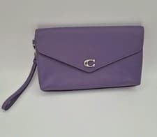 Image of NEW With Tag Coach Wyn Clutch Wristlet In Washed Plum Number CC 487 Card Holder