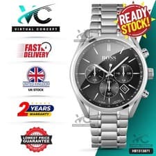 Image of HUGO BOSS Champion HB1513871 Silver Stainless Steel Chronograph Men's Watch 44mm