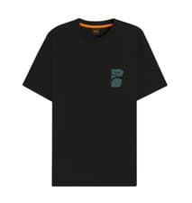 Image of HUGO BOSS MENS BLACK T-SHIRT TEE STRUCTURE 50554610001