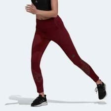 Image of Adidas OTR AEROREADY Reflective Running Leggings Maroon XS 7/8 High Rise
