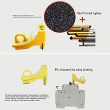 Image of 2 Pcs Miniature Circuit Breaker Lockout High Mechanical Strength Nylon Pin Out