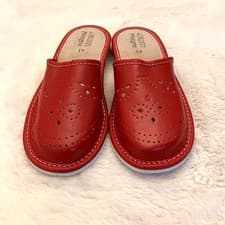Image of Women`s/Ladies Leather Slippers 100% Natural Leather.