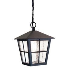Image of IP43 1 Bulb Chain Lantern Light Black LED E27 100W Bulb External d00210