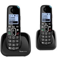 Image of Amplicomms BigTel 1502 Cordless Big Button Phone for Elderly 1502 Duo, Black