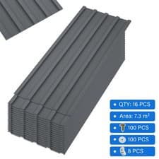 Image of BIRCHTREE Roof Sheets 16X Corrugated Garage Carport Shed Metal Roofing Panels