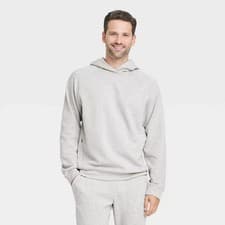 Image of Mesh Spacer Fleece Hoodie All In Motion Heathered Gray Small Secure Pocket