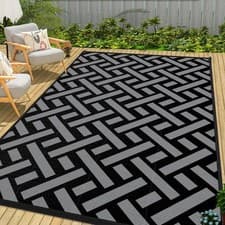 Image of Outdoor Rug Large Garden Mat Waterproof Plastic Patio Runner Round Reversible UV